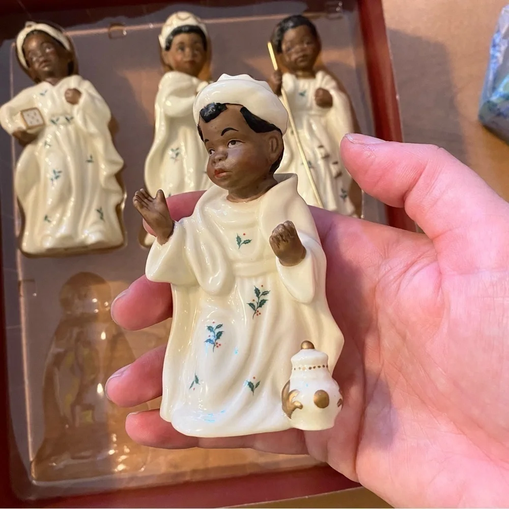 Ceramic African American Nativity Set Jesus Mary Joseph Christmas Decor